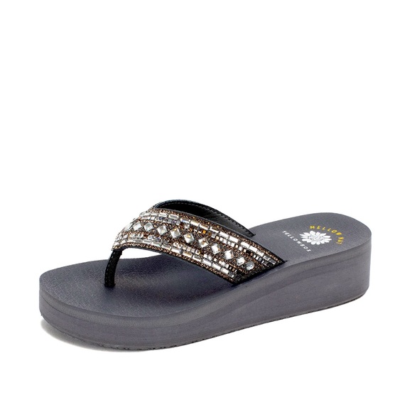 Yellow Box Shoes - Yellow box flip flops PAREL color gray medium width